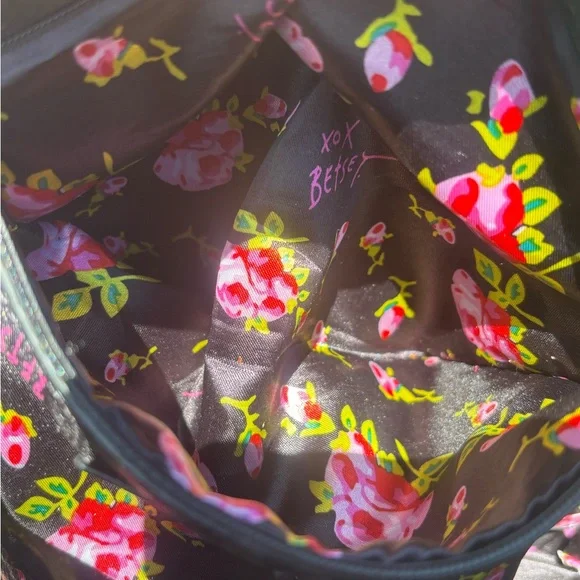 Betsey Johnson Black and White Satchel with Striking Design - Picture 10 of 11